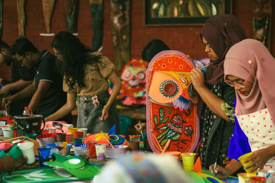 Ilustrasi workshop kreatif di taman kota Pulauseram